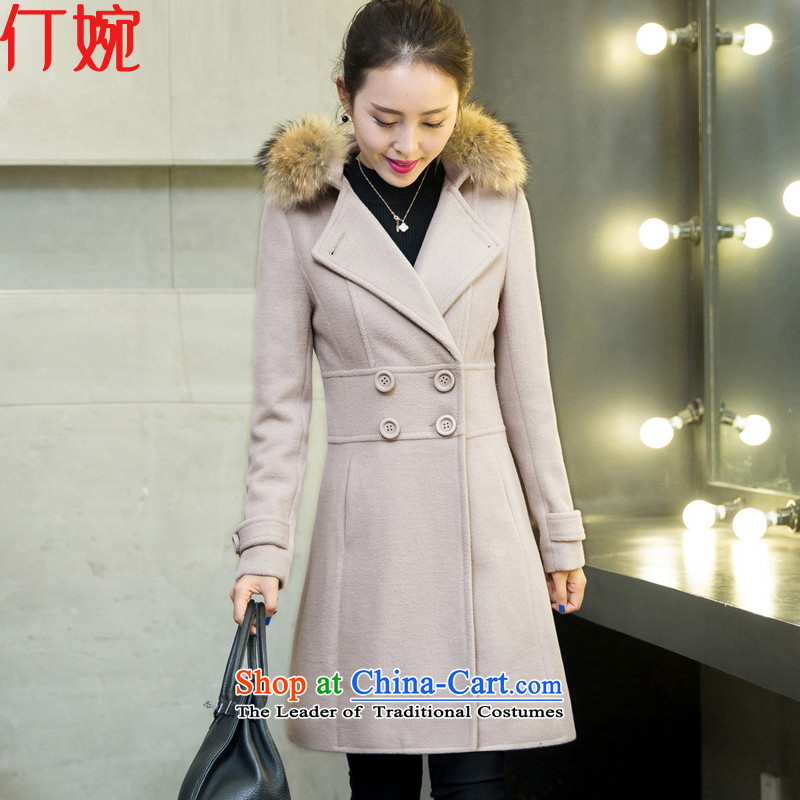 The suspension of Yuen 2015 female winter coats? the new Korean version of the long hair? female jacket coat 905m Gray L, Ding Yuen (wan) , , , ding shopping on the Internet