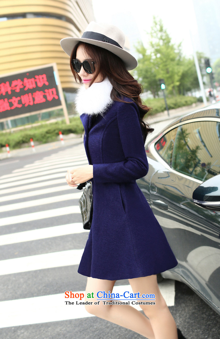 Mrs 2015 autumn and winter so the new Korean fashion gross? dress jacket two kits? coats female breast gross graphics with thin hair for navy L picture, prices, brand platters! The elections are supplied in the national character of distribution, so action, buy now enjoy more preferential! As soon as possible.