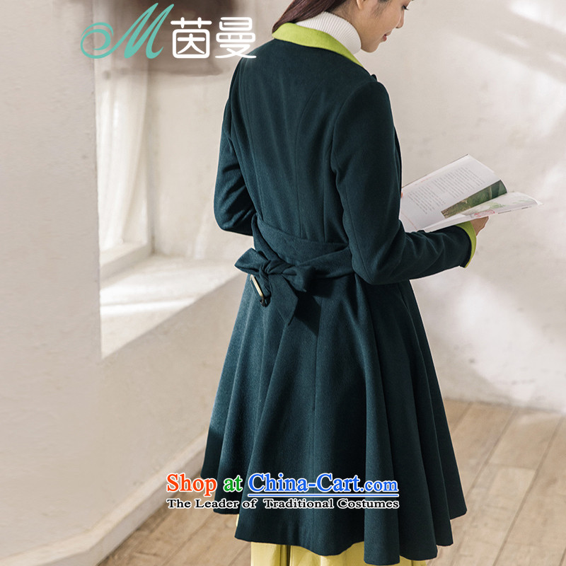Athena Chu Load New Cayman 2015, minimalist knocked color stitching long jacket coat)?? A swing (8533210094- blue-green M Athena Cayman (INMAN, DIRECTOR) , , , shopping on the Internet