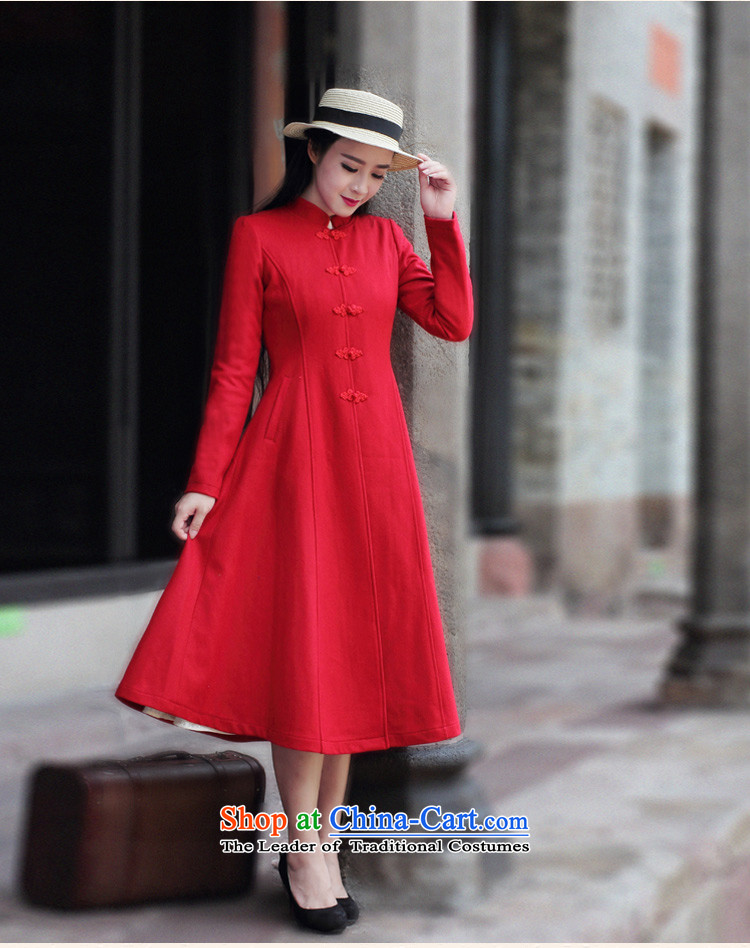The Republic of Korea Guryan 2015 autumn and winter New China wind women's gross national wind jacket? disc detained in Sau San long retro wool coat? dresses red L picture, prices, brand platters! The elections are supplied in the national character of distribution, so action, buy now enjoy more preferential! As soon as possible.
