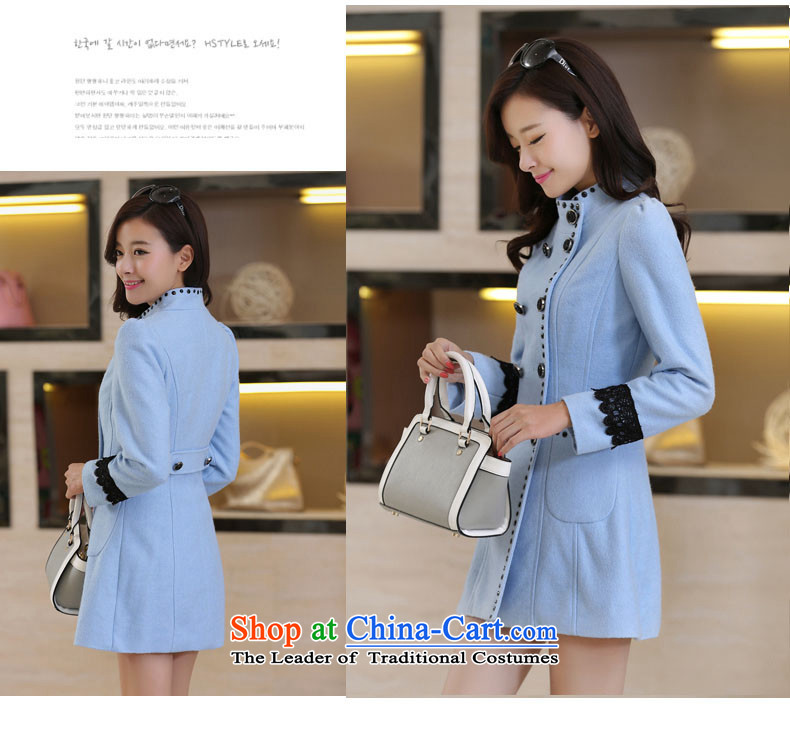 The 2015 autumn tung hsin load new Korean girl in the body of the decoration? coats, double-coats female water so gross blue XXL picture, prices, brand platters! The elections are supplied in the national character of distribution, so action, buy now enjoy more preferential! As soon as possible.