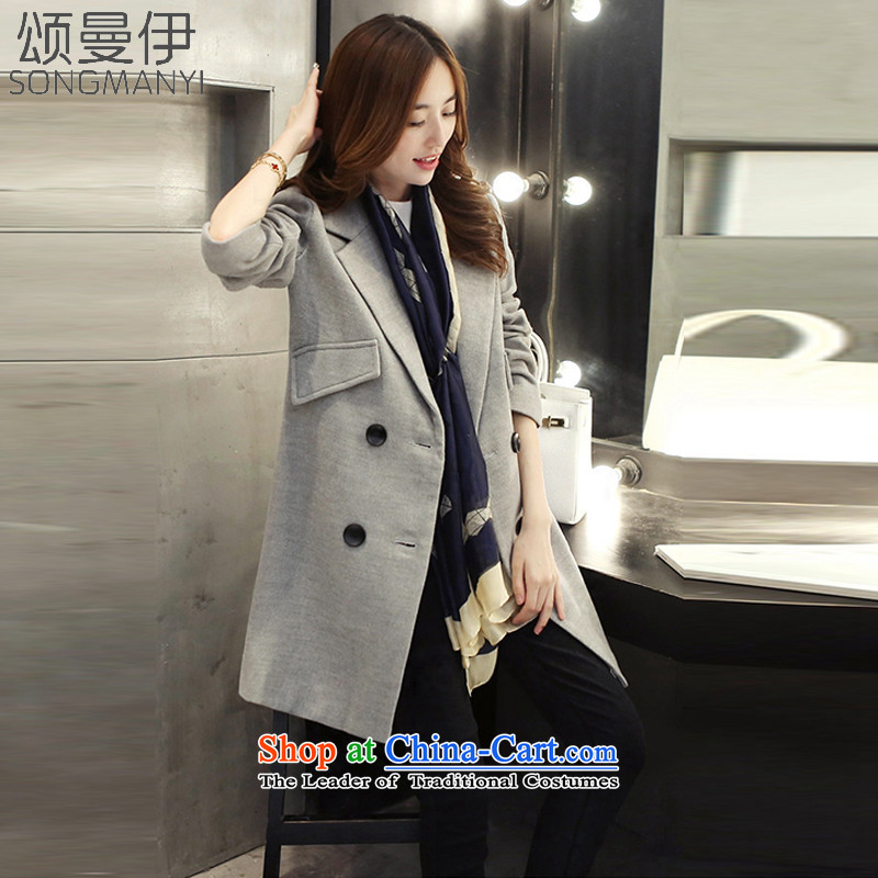 Chung Cayman El 2015 autumn and winter coats a new girl in long Korean gross flows of coats of Sau San? 5508 gray S Chung Cayman El , , , shopping on the Internet