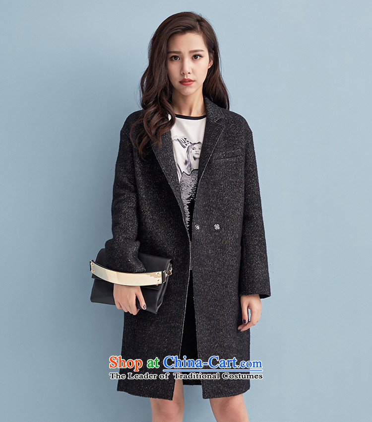 La Chapelle 2015 winter new one grain of detained for long, suit coats female black S relaxd picture, prices, brand platters! The elections are supplied in the national character of distribution, so action, buy now enjoy more preferential! As soon as possible.