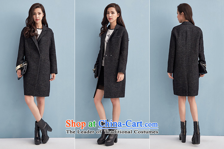 La Chapelle 2015 winter new one grain of detained for long, suit coats female black S relaxd picture, prices, brand platters! The elections are supplied in the national character of distribution, so action, buy now enjoy more preferential! As soon as possible.