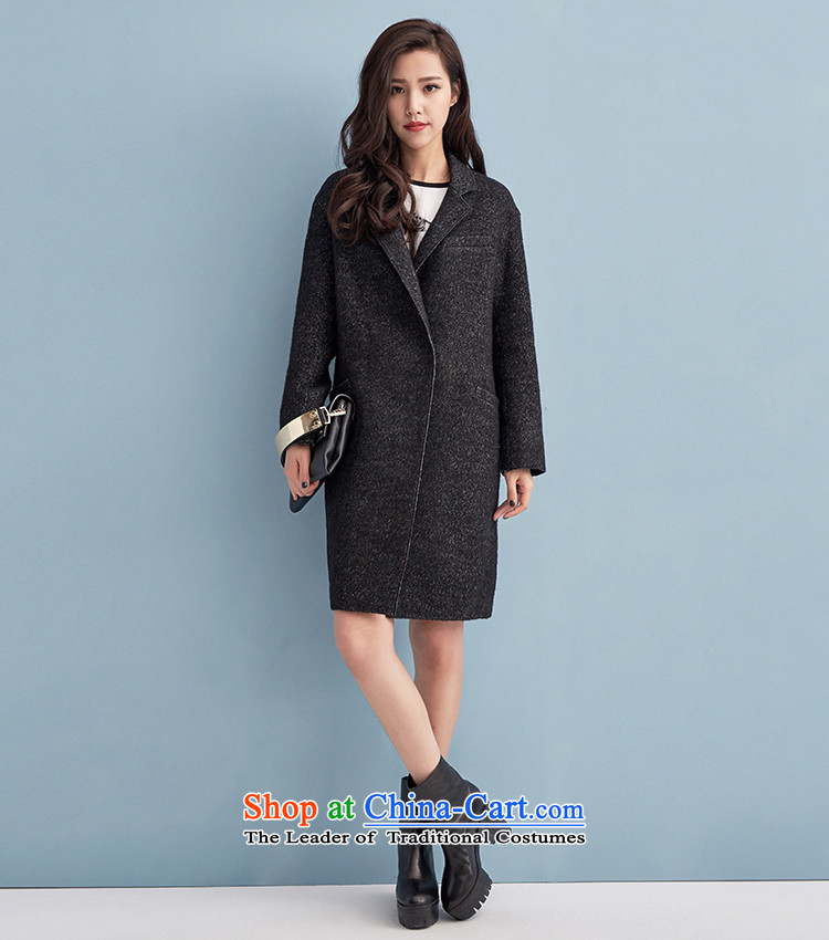 La Chapelle 2015 winter new one grain of detained for long, suit coats female black S relaxd picture, prices, brand platters! The elections are supplied in the national character of distribution, so action, buy now enjoy more preferential! As soon as possible.