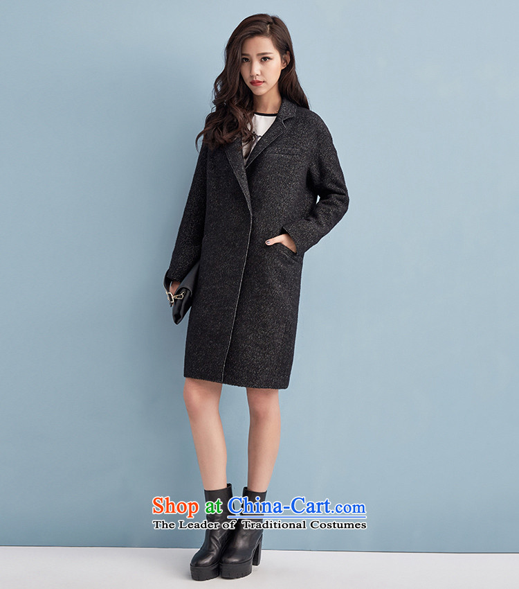 La Chapelle 2015 winter new one grain of detained for long, suit coats female black S relaxd picture, prices, brand platters! The elections are supplied in the national character of distribution, so action, buy now enjoy more preferential! As soon as possible.