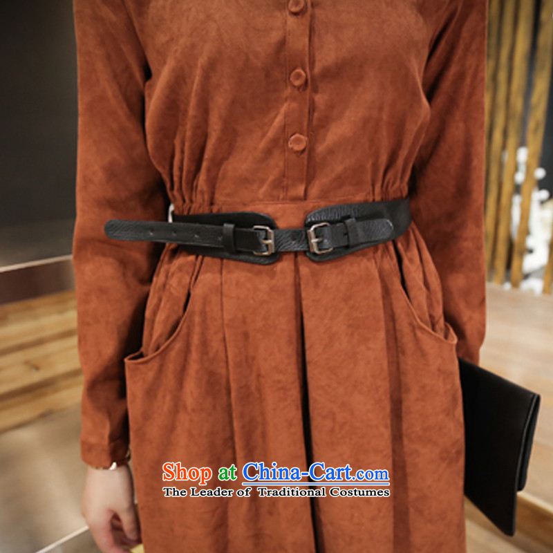 The first declared as thick MM to increase women's code load spring and autumn 2015 new dresses western style skirts Rust Red 6012 long-sleeved 5XL 180-195 around 922.747, purple long declared shopping on the Internet has been pressed.