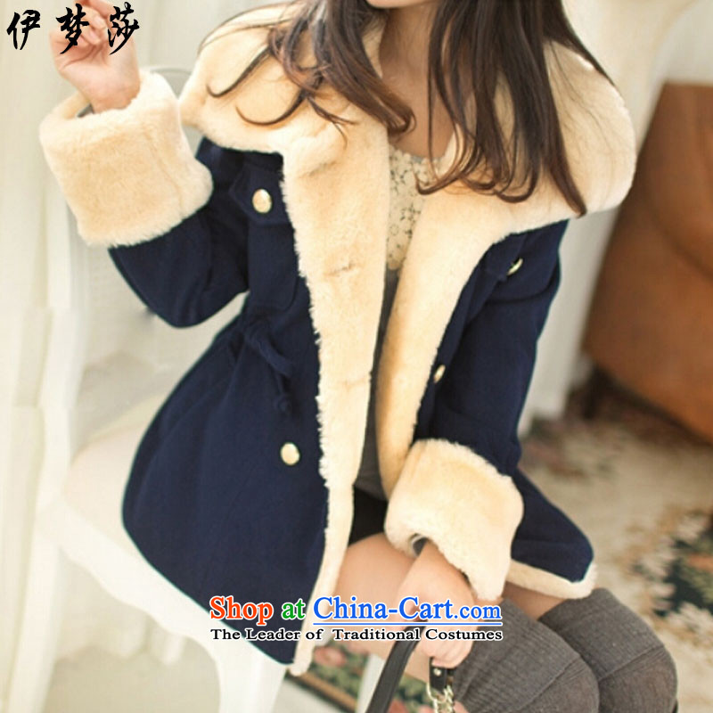 El dream sa 2015 autumn and winter new women's add lint-free cotton jacket Korean thick wild large graphics thin double-coats preppy hair?? warm jackets and color , L'female dream Lisa (yimengsha) , , , shopping on the Internet
