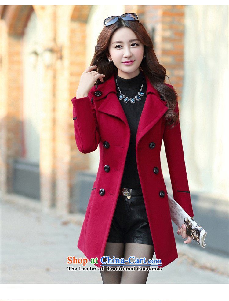 The autumn and winter jegesiman2015 new coats girl Won)? for the graphics in the Sau San long thin hair? 8858 wine red jacket coat L picture, prices, brand platters! The elections are supplied in the national character of distribution, so action, buy now enjoy more preferential! As soon as possible.