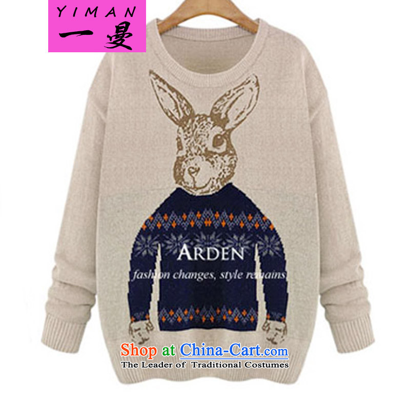 A large Cayman female Autumn and Winter Sweater thick girls' replacing graphics thin, stamp knitwear 200 catties thick sister leisure wild T-shirt, forming the Netherlands 202 apricot 3XL/ recommendations 140-160 characters, a Cayman , , , shopping on the Internet