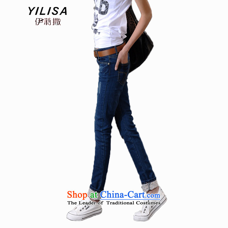 Elizabeth sub-2015 autumn and winter thick new to xl female jeans thick MM autumn and winter casual stitching elastic stylish blue 36 recommendations H2122 jeans weight 140-160 characters that Ms (YILISA sub-shopping on the Internet has been pressed.)