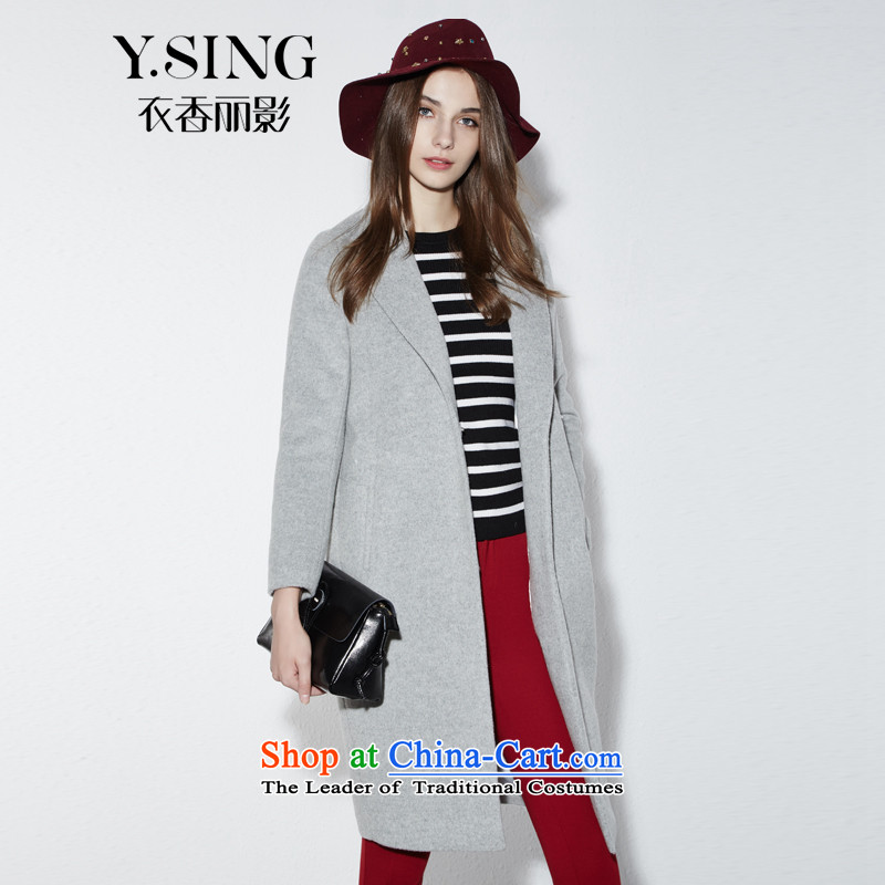 -i- to buy three from Hong Lai Ying 2015 winter clothing new atmosphere in elegant quality and long hair? female long gray jacket _21_ S