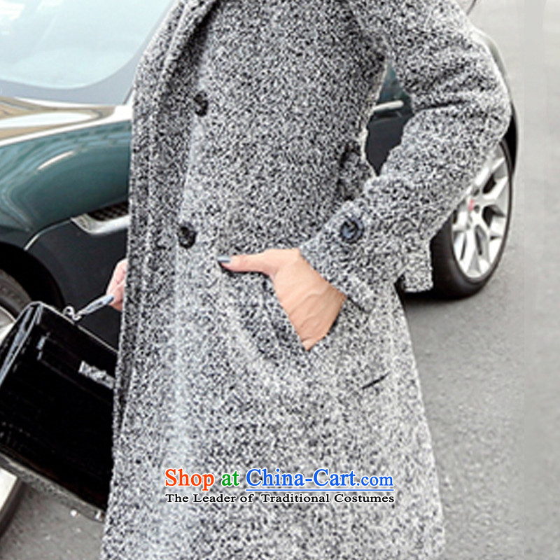 The land of  autumn and winter 2015 Women's new Korean version of a Korean version of gross? jacket coat women gross Sau San? , land has been pressed, L, gray shopping on the Internet