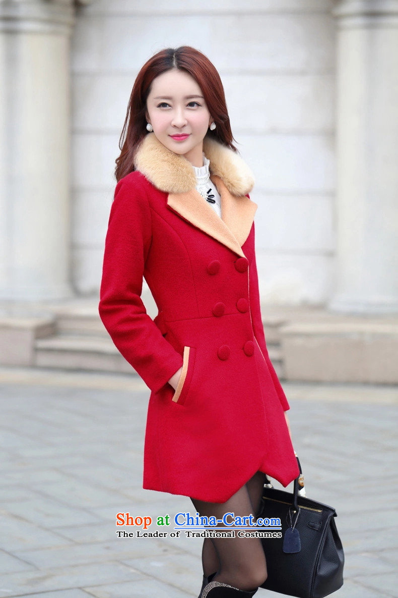 Xin Qian 2015 autumn and winter female new coats)? female double-color spell long suit for Sau San? What Gross Gross coats female jacket W9888 GREEN M picture, prices, brand platters! The elections are supplied in the national character of distribution, so action, buy now enjoy more preferential! As soon as possible.