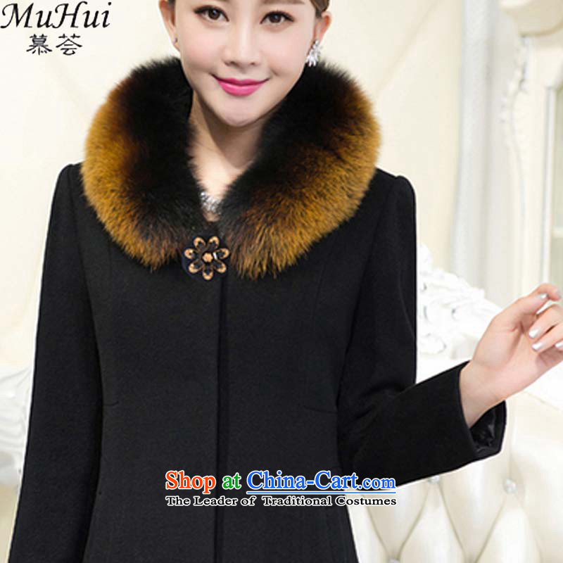 The aloe vera 2015 new autumn and winter large middle-aged women cashmere overcoat girl in gross? Long Fox for Sau San Mao Mao jacket girl mothers load? 725 Black XXXXL, the aloe vera muhui () , , , shopping on the Internet