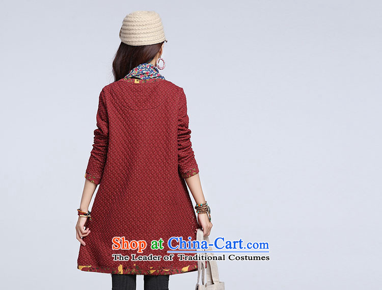 Arthur magic yi 2015 Autumn replacing large new long-sleeved blouses and dresses Korean Wave point plus cotton waffle. long skirt autumn RED M picture, prices, brand platters! The elections are supplied in the national character of distribution, so action, buy now enjoy more preferential! As soon as possible.