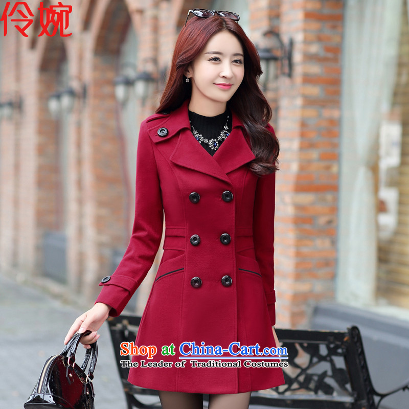 Nadia Chan Yuen 2015 winter clothing new Korean Sau San Mao? coats that long jacket, Women 5896 coat? chestnut horsesL