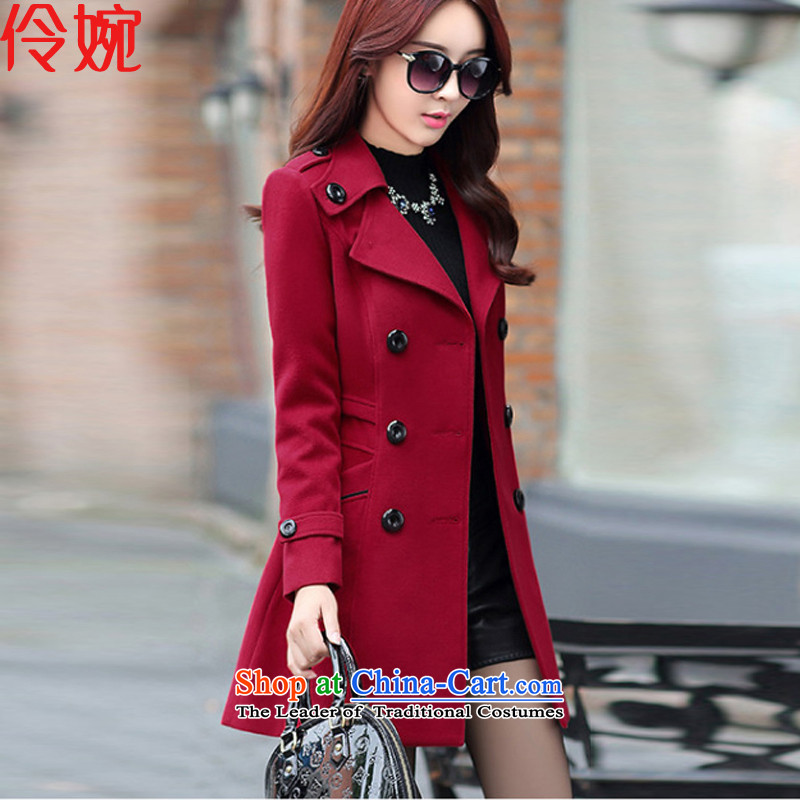 Nadia Chan Yuen 2015 winter clothing new Korean Sau San Mao? coats that long jacket, Women 5896 coat? chestnut horses , L, Nadia Yuen Shopping on the Internet has been pressed.
