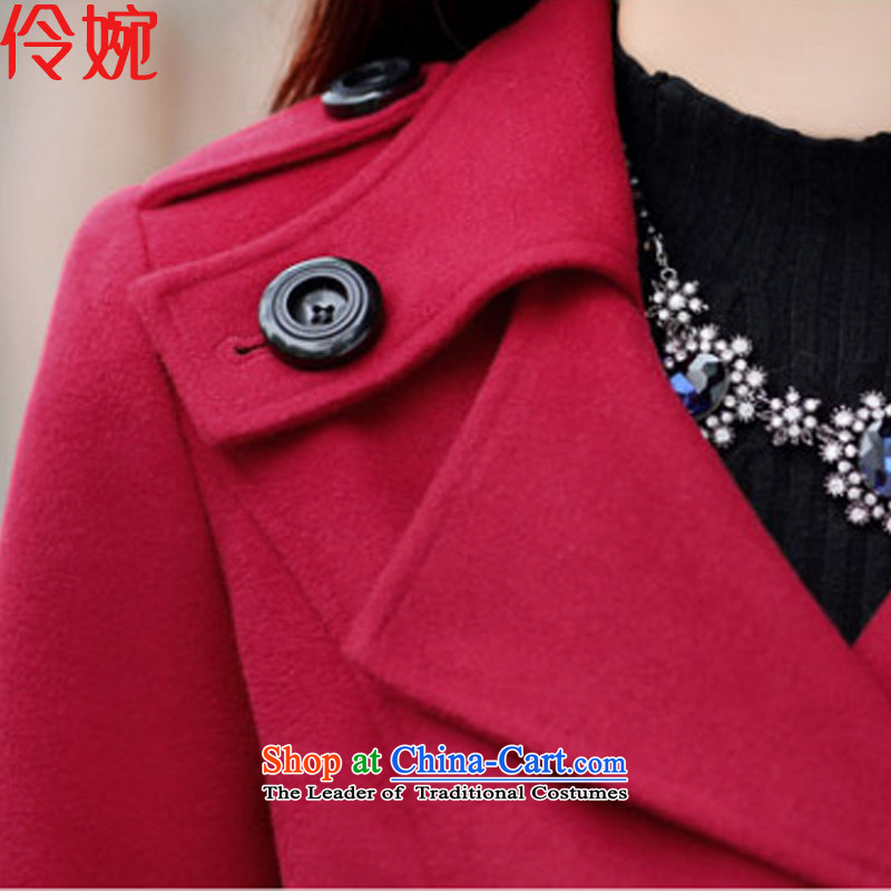 Nadia Chan Yuen 2015 winter clothing new Korean Sau San Mao? coats that long jacket, Women 5896 coat? chestnut horses , L, Nadia Yuen Shopping on the Internet has been pressed.