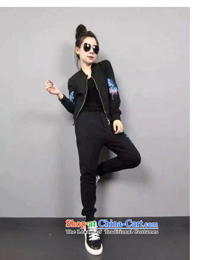 Xiang Jiang to increase women's code thick MM MOUNT KIT WOMEN FALL 200 catties thick sister loose video thin stamp jacket pants and two piece 5203 Black Large Code 2XL Photo, prices, brand platters! The elections are supplied in the national character of distribution, so action, buy now enjoy more preferential! As soon as possible.