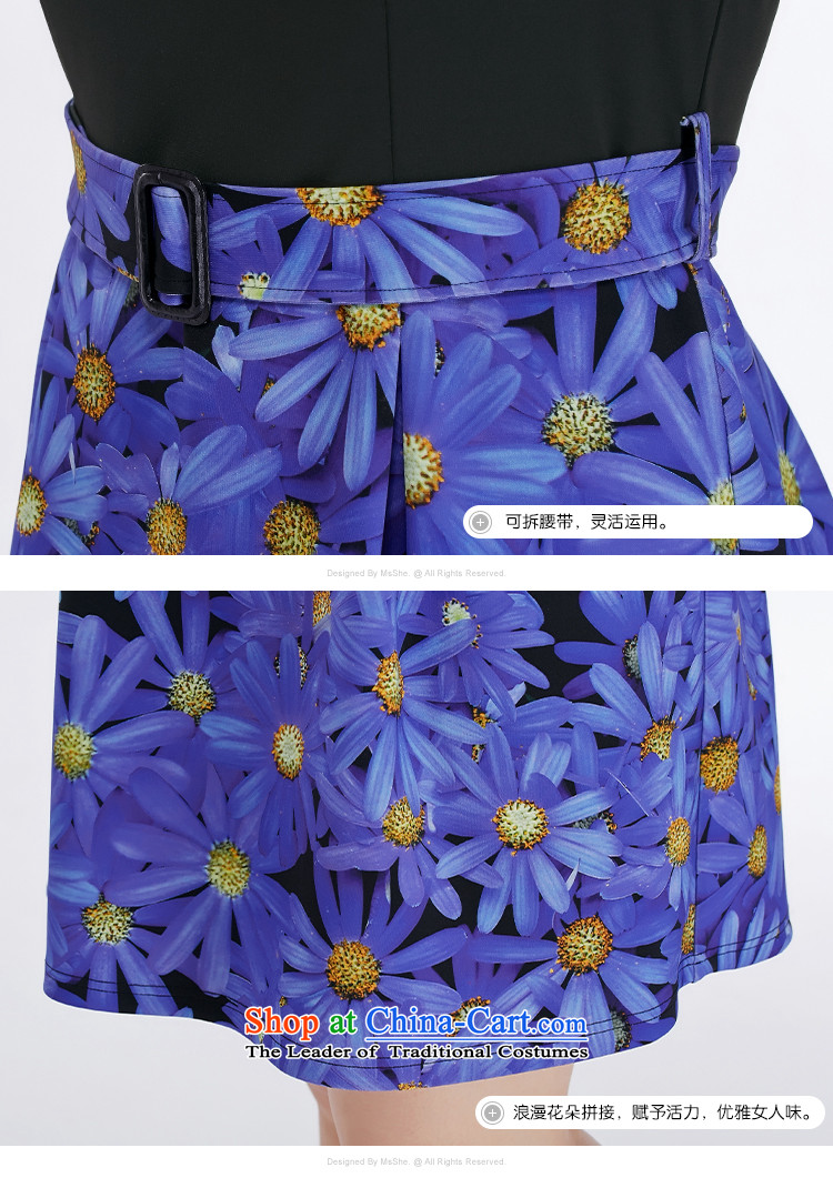 Msshe xl women 2015 new 200 catties autumn replacing sweet stamp Sau San long-sleeved dresses 10318 Black blue flowers 2XL Photo, prices, brand platters! The elections are supplied in the national character of distribution, so action, buy now enjoy more preferential! As soon as possible.