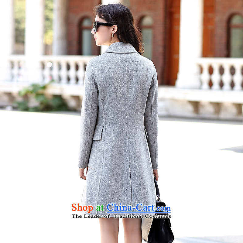 In the autumn of 2015, the new Pei woolen coats female Sau San? In long double-side gross estimated L, gray jacket? (lanpei Pei) , , , shopping on the Internet
