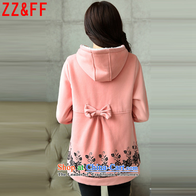 The autumn 2015 new Zz&ff larger female thick MM200 catty the loose coat female WT8816 lint-free pink XXXL( recommendations 165-200 catty ),ZZ&FF,,, shopping on the Internet