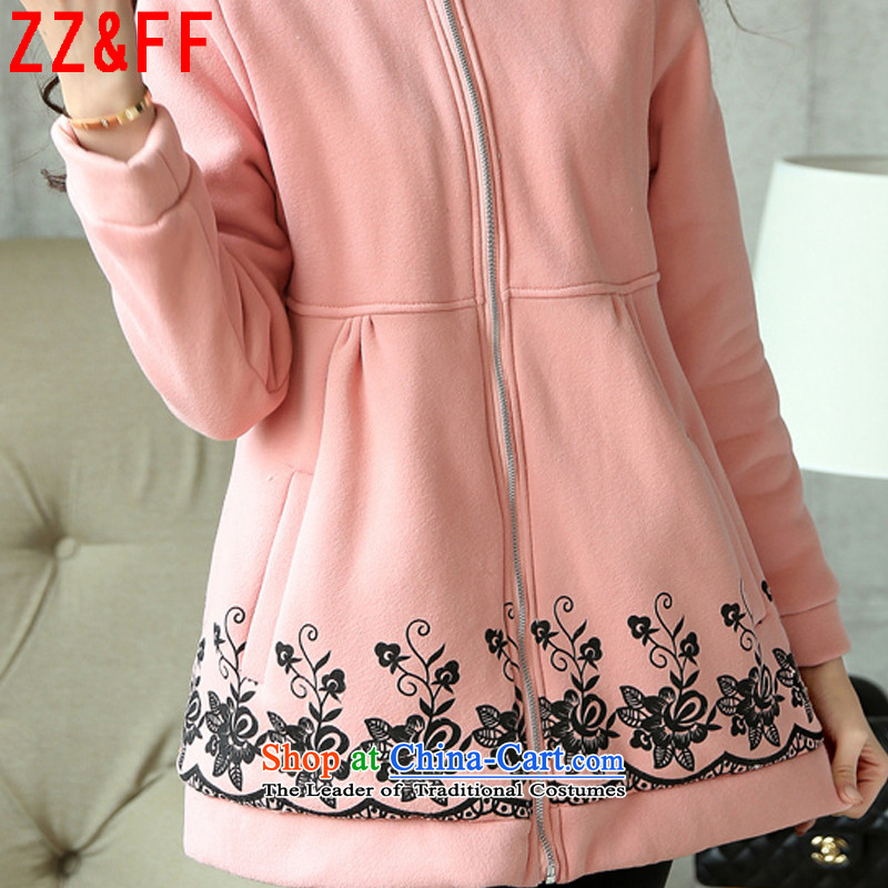 The autumn 2015 new Zz&ff larger female thick MM200 catty the loose coat female WT8816 lint-free pink XXXL( recommendations 165-200 catty ),ZZ&FF,,, shopping on the Internet