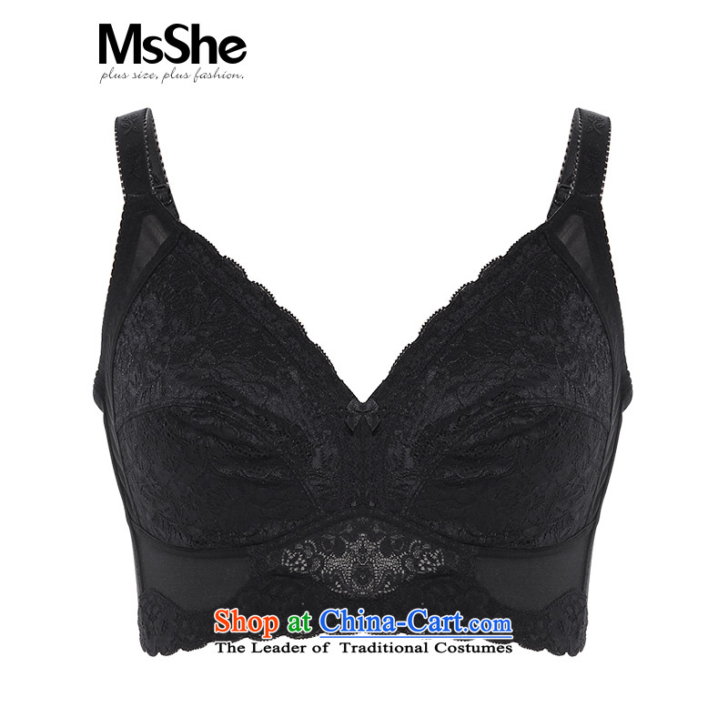 Msshe xl women 2015 new thin lace, no steel rings five tie Underwear bra 10,538 sq black3D
