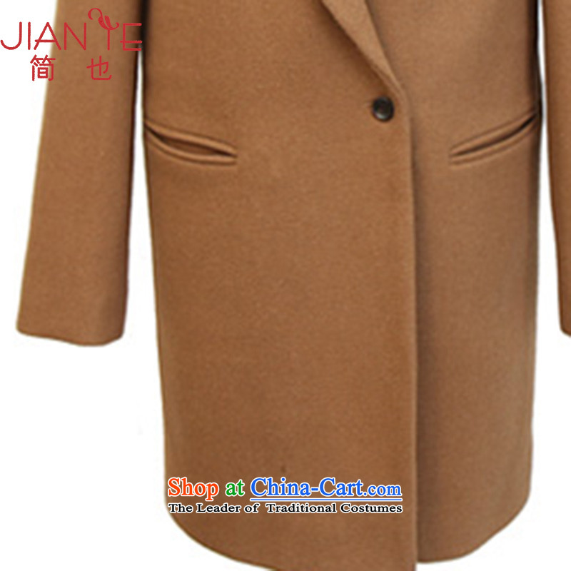 Jane can also new 2015 autumn and winter coats of Sau San wool? female Korean version of long jacket and dark K21 50-6O S, Jane (color) has been pressed on jianye Shopping