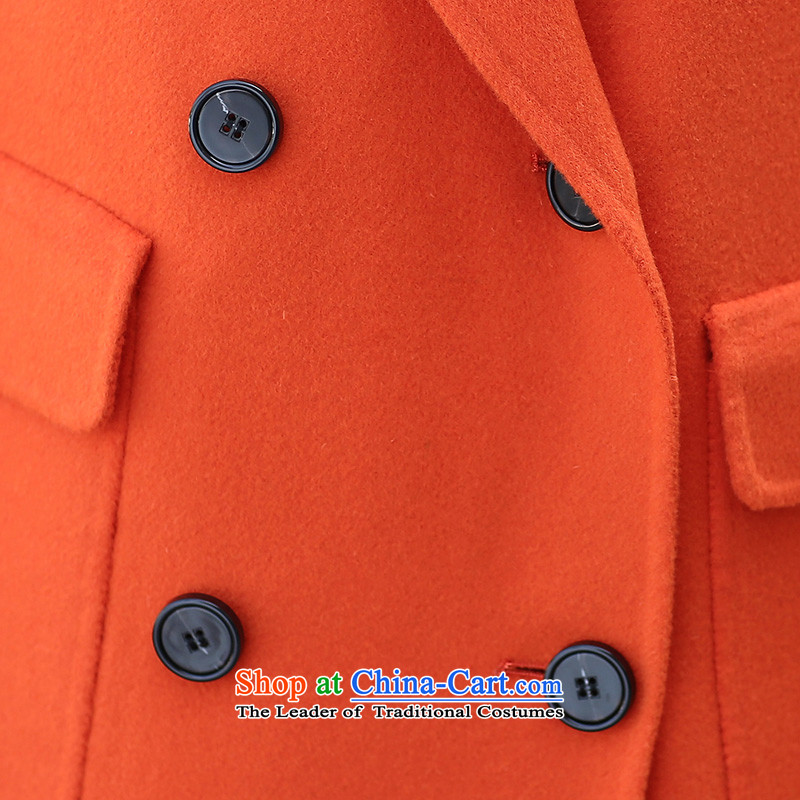 Ho Pui 2015 new sided flannel woolen coat girl in long double-side coats gross Korean female jacket? orange M Ho Pei (lanpei) , , , shopping on the Internet