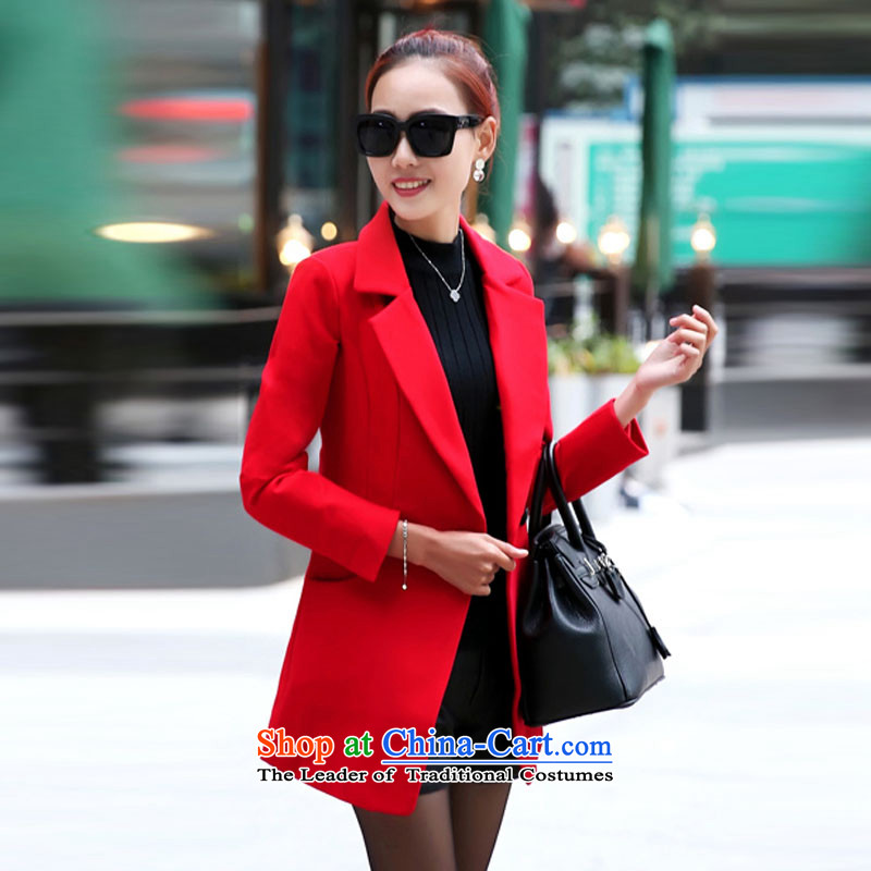 The Pearl of the Nga 2015 autumn and winter new Korean fashion in gross? jacket Sau San long hair? a female NNJP2D1013# coats. L, Nga Pearl Red Na (YAZHUNA) , , , shopping on the Internet