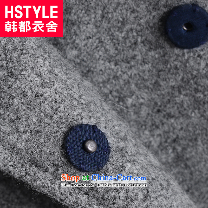 Korea has the Korean version of the Dag Hammarskjöld yi 2015 winter clothing new women stitching loose video thin coat DQ4454?(2) gross gray M, Korea has Yi Homes , , , shopping on the Internet