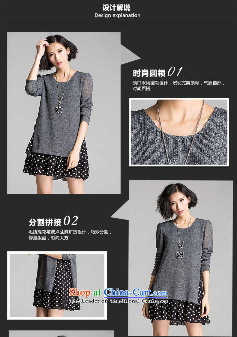 Hee-M XL women's dresses of autumn and winter 2015 new products thick mm sister Korean round-neck collar stylish thick plus fertilizer video thin, wave point long-sleeved dresses flower Gray 2XL Photo, prices, brand platters! The elections are supplied in the national character of distribution, so action, buy now enjoy more preferential! As soon as possible.