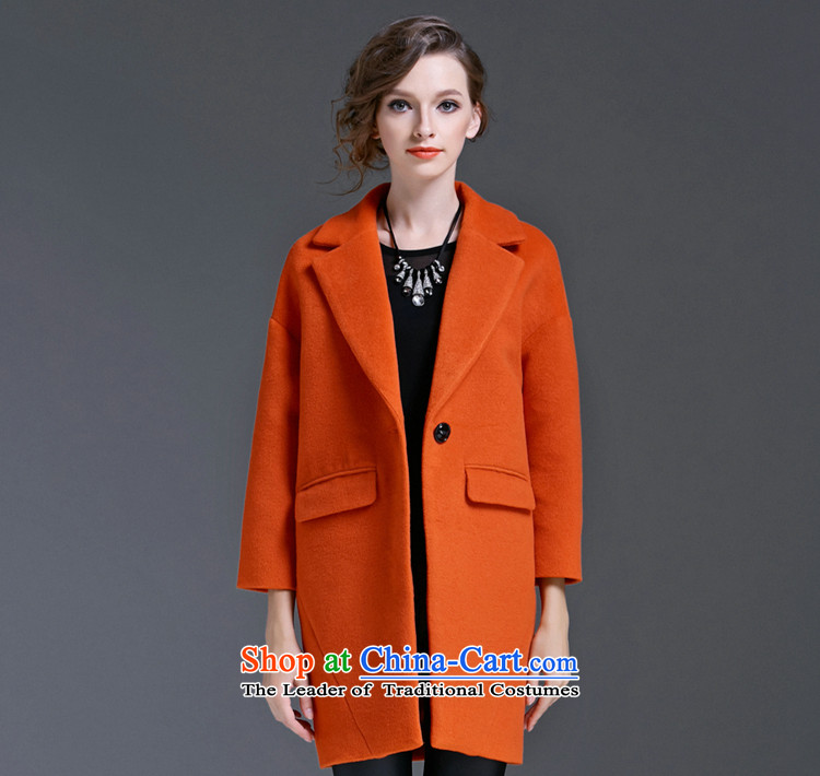The Deere fen 2015 Fall/Winter Collections of European and American Women's new jacket coat girl in long thick solid-colored shirts large long-sleeved wool Ms.? cashmere overcoat female red-orange M picture, prices, brand platters! The elections are supplied in the national character of distribution, so action, buy now enjoy more preferential! As soon as possible.