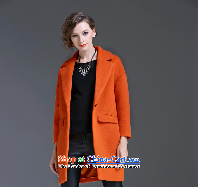 The Deere fen 2015 Fall/Winter Collections of European and American Women's new jacket coat girl in long thick solid-colored shirts large long-sleeved wool Ms.? cashmere overcoat female red-orange M picture, prices, brand platters! The elections are supplied in the national character of distribution, so action, buy now enjoy more preferential! As soon as possible.