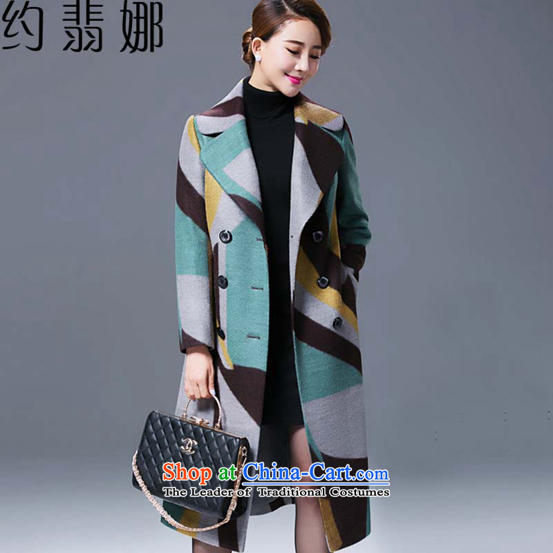 The cashmere cloak about desecrated by the?2015 autumn and winter female new gross girls jacket? long large double-colored grid cashmere overcoat?5,215?pictures? color?XXL