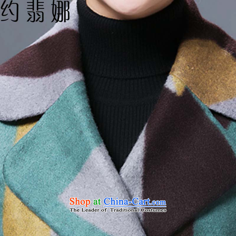 The cashmere cloak about desecrated by the 2015 autumn and winter female new gross girls jacket? long large double-colored grid cashmere overcoat 5,215 pictures? XXL, about the color for Jadeite Jade Shopping on the Internet has been pressed.