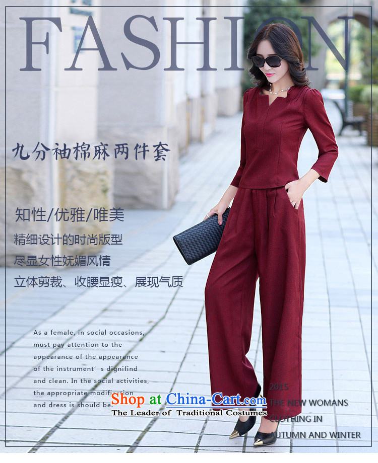 The fall of modern 1379#2015 temperament of lavender trousers leisure Sau San Kit female wine red XXL picture, prices, brand platters! The elections are supplied in the national character of distribution, so action, buy now enjoy more preferential! As soon as possible.