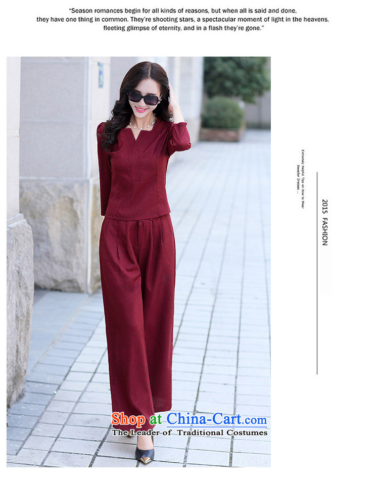 The fall of modern 1379#2015 temperament of lavender trousers leisure Sau San Kit female wine red XXL picture, prices, brand platters! The elections are supplied in the national character of distribution, so action, buy now enjoy more preferential! As soon as possible.