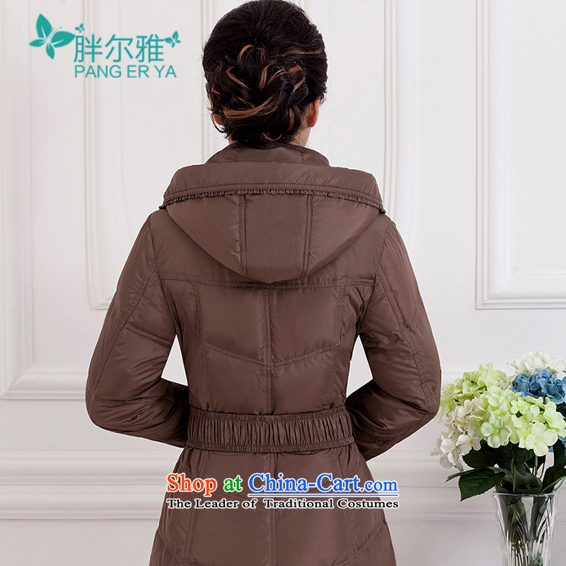Europe and the large number of women in the long down loaded thick warm moms long-sleeved winter clothing in the New Age Beauty thin jacket coat graphics card, gray XXXXL, thick Ljubljana shopping on the Internet has been pressed.