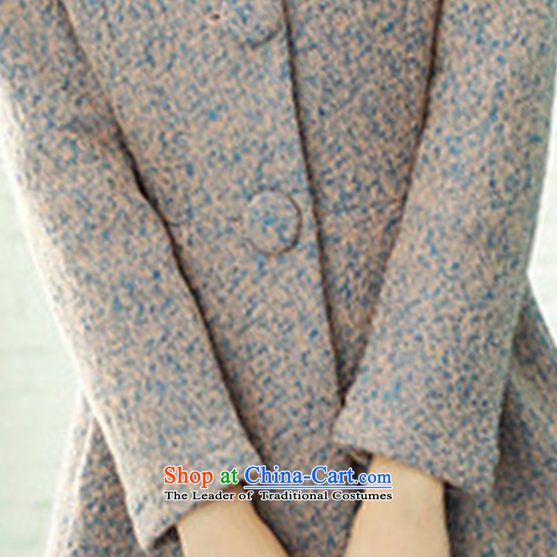 Gross? 2015 autumn and winter coats female new) long temperament a wool coat Korean version of large numbers of ladies orange and blue XXL, charm and charm of Bali , , , (shopping on the Internet