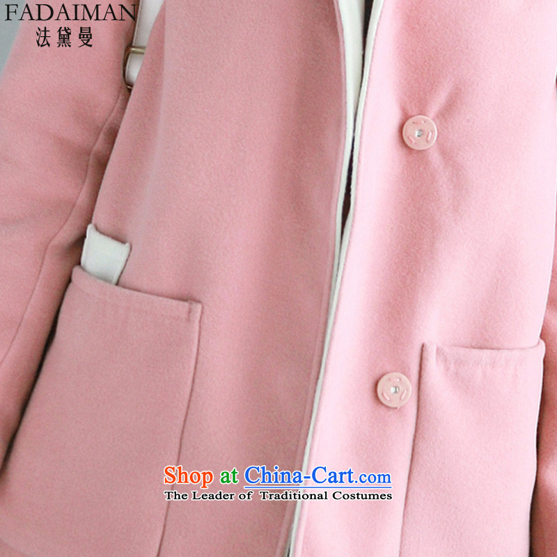 The law of the Cayman 2015 autumn and winter Doi New Sau San sweet cardigan a wool coat Korean thick with cap in long hair? Wind Jacket female pink M law (FADAIMAN DOI) , , , shopping on the Internet