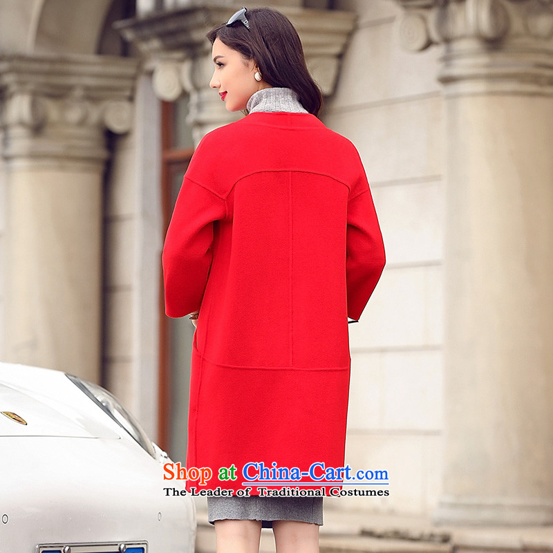 Ho Pui manual two-sided woolens wool coat female cashmere cloak? The Girl in the long without collars gross large red jacket coat? pre-sale 7 days , L, Ho Pei (lanpei) , , , shopping on the Internet