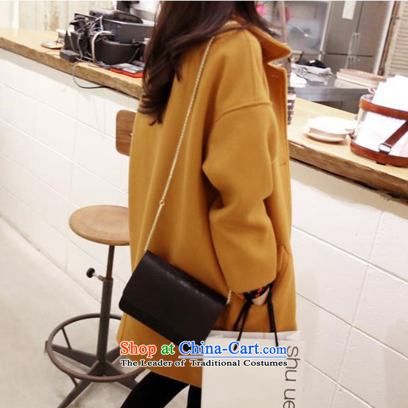 Gil Miciu 2015 autumn and winter new Korean large relaxd dress a wool coat Sau San over the medium to longer term, video thin hair? ISSUE turmeric yellow XXXL, jacket Jimmy Hill (JIMIQIU) , , , shopping on the Internet