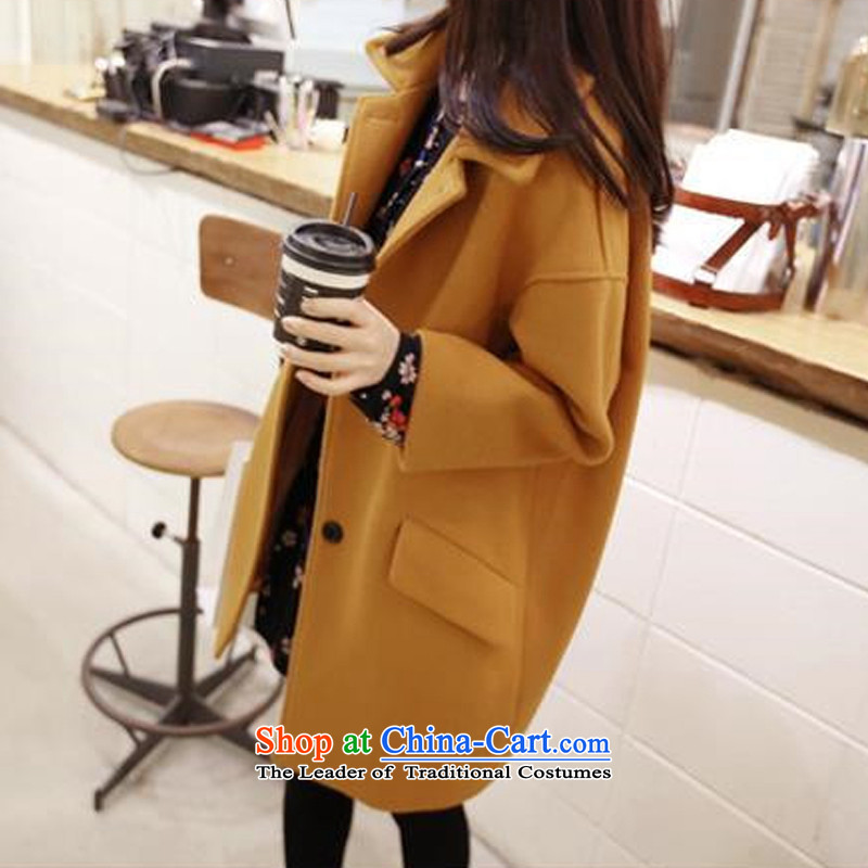 Gil Miciu 2015 autumn and winter new Korean large relaxd dress a wool coat Sau San over the medium to longer term, video thin hair? ISSUE turmeric yellow XXXL, jacket Jimmy Hill (JIMIQIU) , , , shopping on the Internet