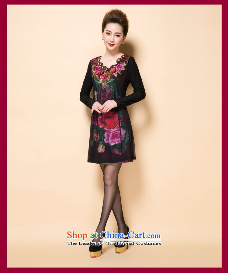 O Ya-ting tai code women in the autumn of 2015 new stylish elderly mother replacing the skirt of thoughtful amenities flower graphics thin, forming the Sau San skirt female black 4XL Photo, prices, brand platters! The elections are supplied in the national character of distribution, so action, buy now enjoy more preferential! As soon as possible.