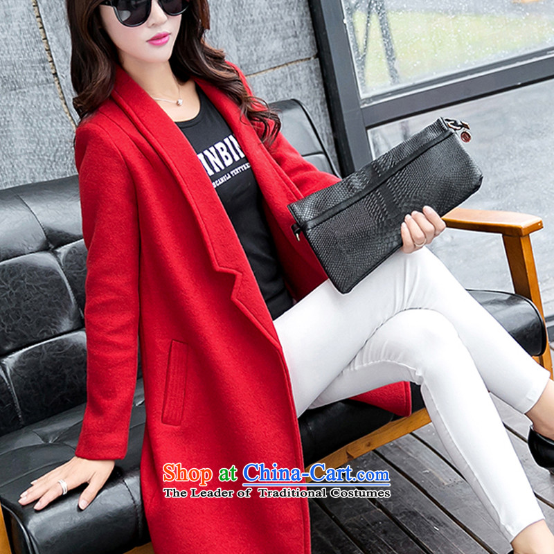 Legendary Yi Sheng 2015 autumn and winter new Korean Version Long Hoodie suit for Sau San a wool coat jacket C9723 RED M legendary Yi Sheng , , , shopping on the Internet