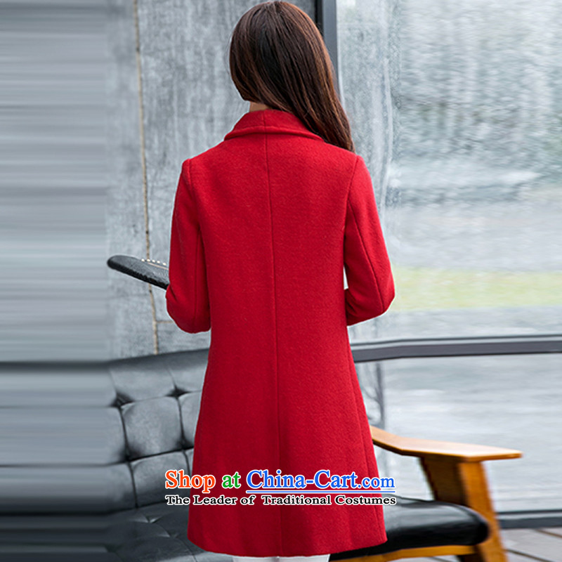Legendary Yi Sheng 2015 autumn and winter new Korean Version Long Hoodie suit for Sau San a wool coat jacket C9723 RED M legendary Yi Sheng , , , shopping on the Internet