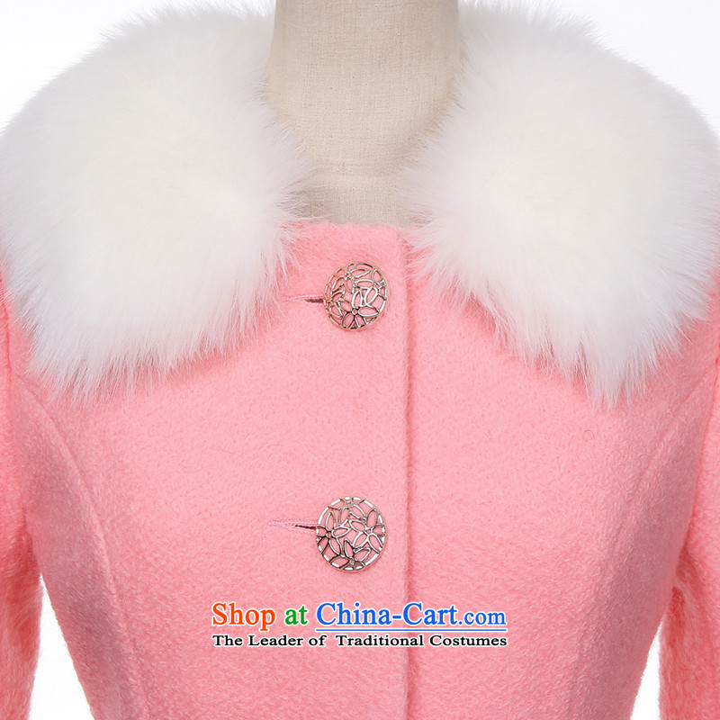 For child care? coats of incense gross female COAT 2015 autumn and winter new lady a windbreaker. Long Korean round-neck collar nagymaros collar video thin single row clip hair? light blue M is coat incense-QIAOXIANGER) , , , shopping on the Internet